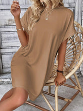 Load image into Gallery viewer, Round Neck Short Sleeve Mini Dress