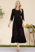 Load image into Gallery viewer, Celeste Full Size Leopard Ruffle Detail Midi Dress