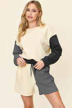Load image into Gallery viewer, Double Take Full Size Contrast Drop Shoulder Top and Shorts Set