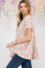 Load image into Gallery viewer, Celeste Full Size Floral Ruffled Short Sleeve Blouse