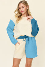 Load image into Gallery viewer, Double Take Full Size Contrast Drop Shoulder Top and Shorts Set