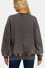 Load image into Gallery viewer, Zenana Full Size Acid Wash Fleece Long Sleeve Sweatshirt