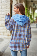 Load image into Gallery viewer, Mandy Plaid Long Sleeve Hooded Jacket