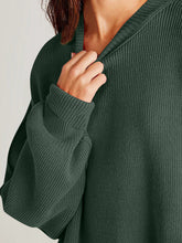 Load image into Gallery viewer, Double Take Side Slit Round Neck Long Sleeve Sweater