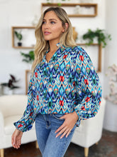 Load image into Gallery viewer, Double Take Full Size Printed Balloon Sleeve Blouse