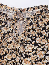 Load image into Gallery viewer, Perfee Printed Tie Neck Long Sleeve Mini Dress