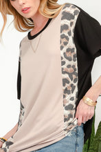 Load image into Gallery viewer, Celeste Full Size Leopard Color Block T-Shirt