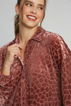 Load image into Gallery viewer, Umgee Animal Print Button Up Velvet Shirt