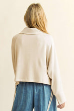 Load image into Gallery viewer, Davi & Dani Drawstring Hem Half Zip Raglan Sleeve Sweatshirt