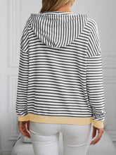 Load image into Gallery viewer, Mandy Striped Long Sleeve Hooded Knit Top