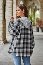 Load image into Gallery viewer, Mandy Plaid Long Sleeve Hooded Jacket
