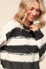 Load image into Gallery viewer, Haptics Striped Contrast Distressed Sweater
