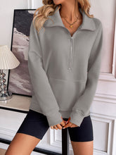 Load image into Gallery viewer, Ivy Lane Half Zip Raglan Sleeve Sweatshirt