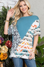 Load image into Gallery viewer, Celeste Full Size Color Block Short Sleeve T-Shirt