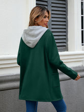 Load image into Gallery viewer, Drawstring Long Sleeve Hooded Jacket