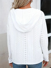 Load image into Gallery viewer, Drawstring Eyelet Long Sleeve Hoodie