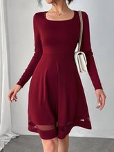 Load image into Gallery viewer, Square Neck Long Sleeve Mini Dress