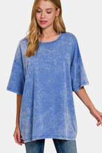 Load image into Gallery viewer, Zenana Full Size Washed Round Neck Drop Shoulder Oversized T-Shirt