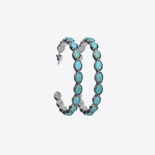 Load image into Gallery viewer, Artificial Turquoise C-Hoop Earrings