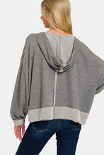 Load image into Gallery viewer, Zenana Contrast Trim Slit Hoodie