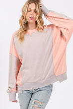 Load image into Gallery viewer, SAGE + FIG Color Block Round Neck Sweatshirt