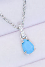 Load image into Gallery viewer, Teardrop Turquoise 4-Prong Pendant Necklace