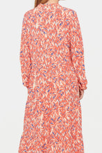 Load image into Gallery viewer, Plus Size Printed Notched Long Sleeve Dress