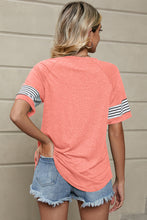 Load image into Gallery viewer, Striped Round Neck Short Sleeve T-Shirt