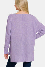 Load image into Gallery viewer, Zenana High-Low Center Seam V-Neck Sweater