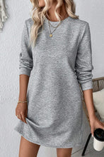 Load image into Gallery viewer, Textured Round Neck Long Sleeve Mini Dress