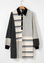 Load image into Gallery viewer, Striped Patchwork Long Sleeve Mini Dress