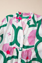 Load image into Gallery viewer, Printed Notched Long Sleeve Maxi Dress