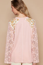 Load image into Gallery viewer, POL Flower Patch Lace Sleeve Knit Top