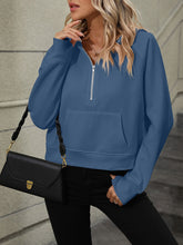 Load image into Gallery viewer, Mandy Half Zip Long Sleeve Sweatshirt