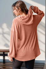 Load image into Gallery viewer, Double Take Full Size Half Button Long Sleeve Hoodie
