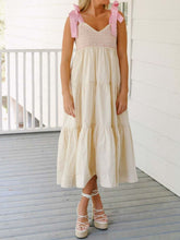 Load image into Gallery viewer, Tiered Tie Shoulder Midi Cami Dress