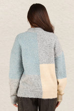 Load image into Gallery viewer, VERY J Color Block Mock Neck Drop Shoulder Sweater