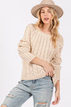 Load image into Gallery viewer, SAGE + FIG Cable-Knit Long Sleeve Sweater