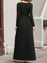 Load image into Gallery viewer, Pocketed V-Neck Long Sleeve Maxi Dress