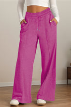 Load image into Gallery viewer, Drawstring Elastic Waist Wide Leg Pants