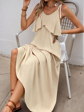 Load image into Gallery viewer, Perfee Tied Ruffled Scoop Neck Sleeveless Dress