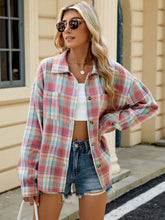 Load image into Gallery viewer, Plaid Collared Neck Long Sleeve Shirt