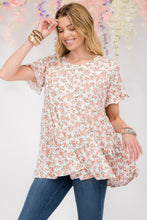 Load image into Gallery viewer, Celeste Full Size Floral Ruffled Short Sleeve Blouse