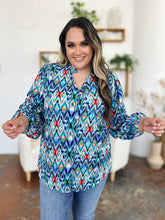 Load image into Gallery viewer, Double Take Full Size Printed Balloon Sleeve Blouse