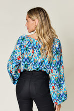 Load image into Gallery viewer, Double Take Full Size Printed Balloon Sleeve Blouse
