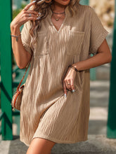 Load image into Gallery viewer, Pocketed Notched Short Sleeve Dress