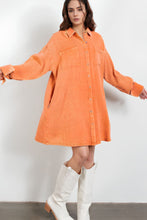 Load image into Gallery viewer, Pocketed Button Up Long Sleeve Shirt Dress