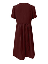 Load image into Gallery viewer, Full Size Lace Detail V-Neck Short Sleeve Dress