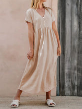 Load image into Gallery viewer, V-Neck Short Sleeve Midi Dress