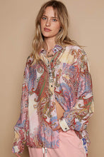 Load image into Gallery viewer, POL Button-Down Long Sleeve Paisley Print Shirt
